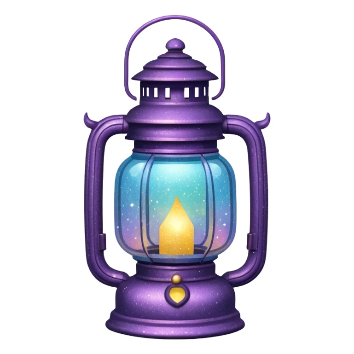 glitter old lantern sticker