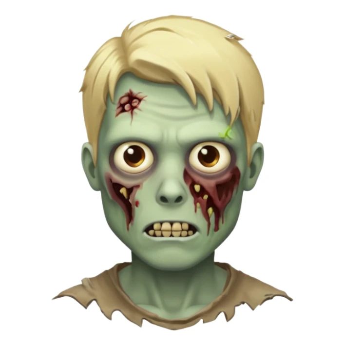 ios style zombie male with blonde hair sticker