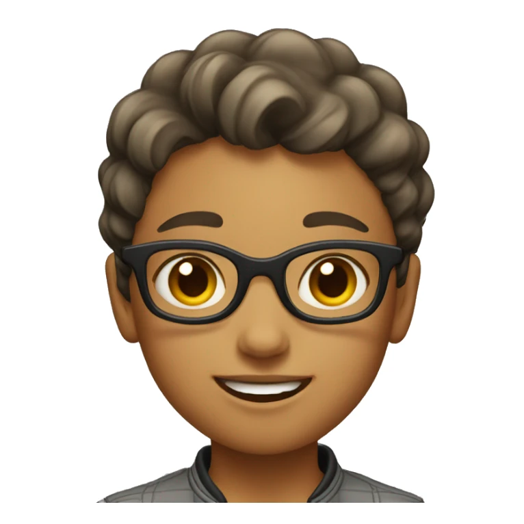 A boyish girl celebrating, short hair sticker