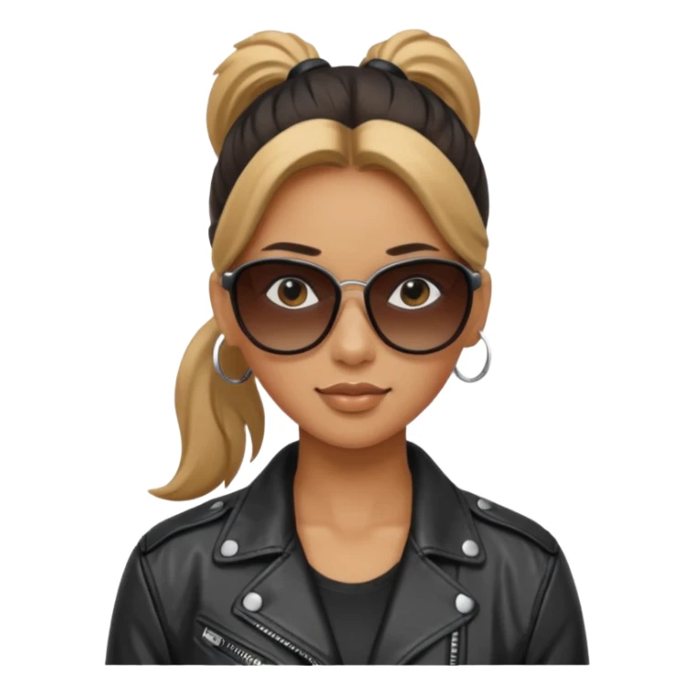 Biker Gang with Sunglasses, Woman with ponytail, sunglasses sticker