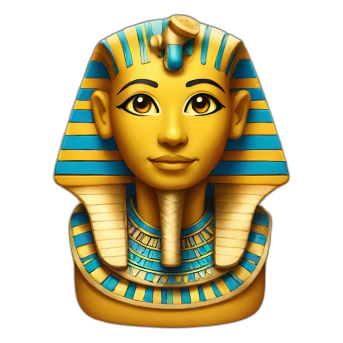 An emoji representing the feeling of joy in Egypt represents the Sphinx using a combination of vibrant colors and a smiley face. sticker