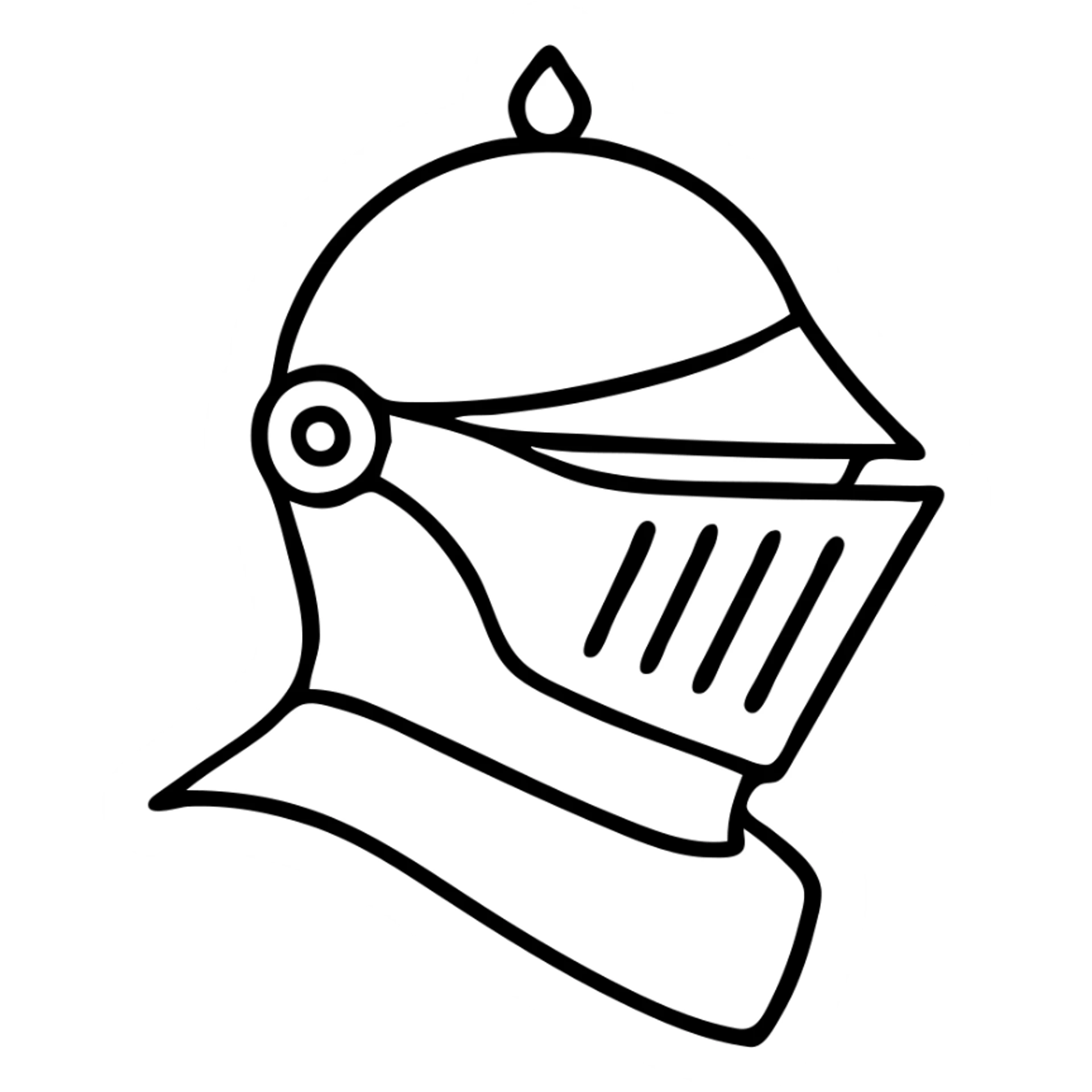 Detailed medieval knight helmet with subtle rust details and historical design sticker