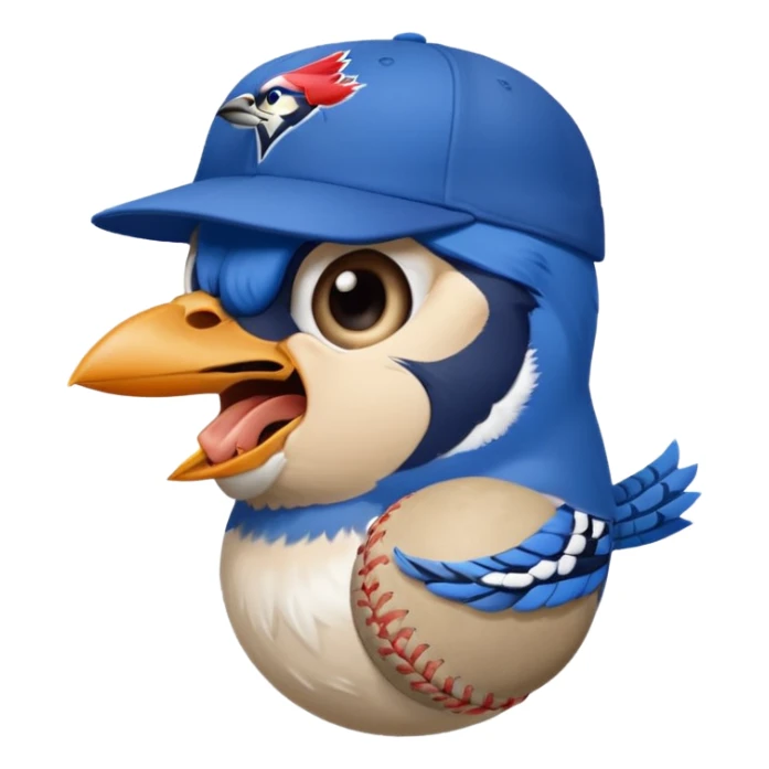 bluejay screaming mad with  toronto blue jays baseball hat sticker