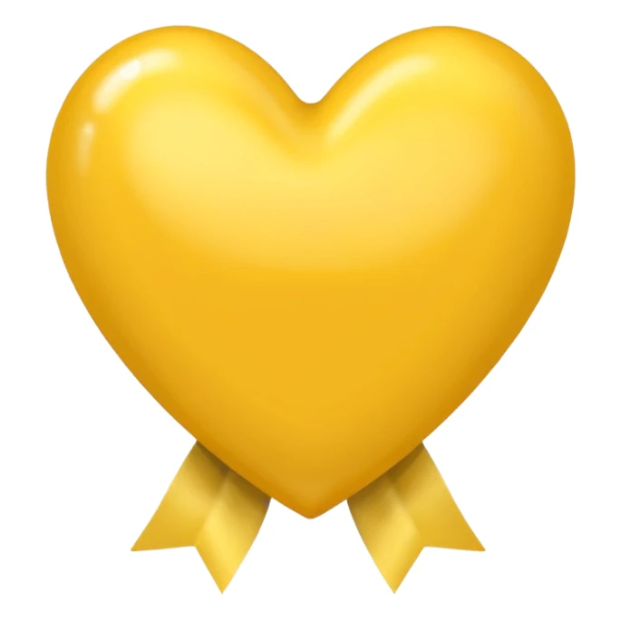 yellow heart with a ribbon sticker