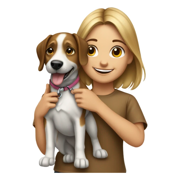 realistic girl with dog sticker