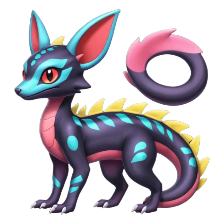 Shiny Salandit-Umbreon-Genet-Noivern-Noibat-Hybrid (Full body) sticker