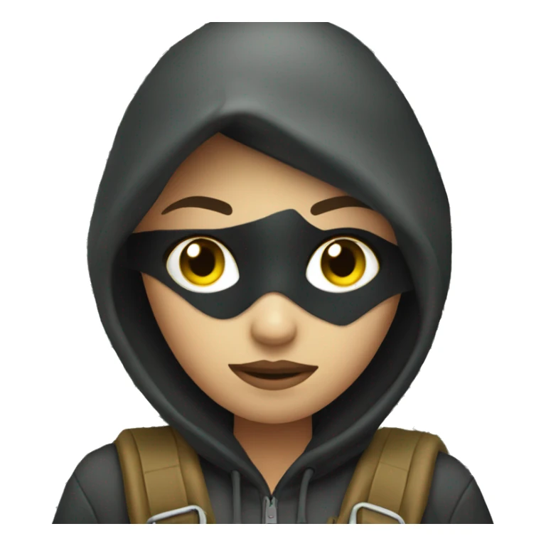 Girl robber with bag of money sticker