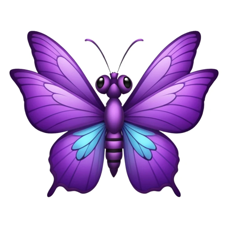 Mariposa color morado en una flor sticker