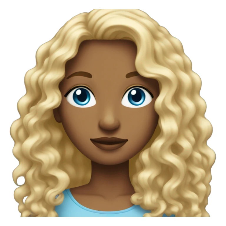 Blue eyed woman with long curly blonde hair sticker