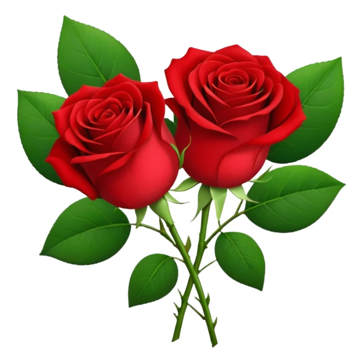 One red flower and one white flower in bouquet sticker