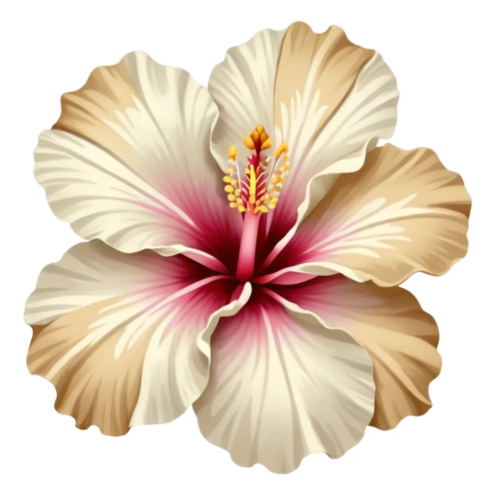 white and beige hibiscus flower  sticker
