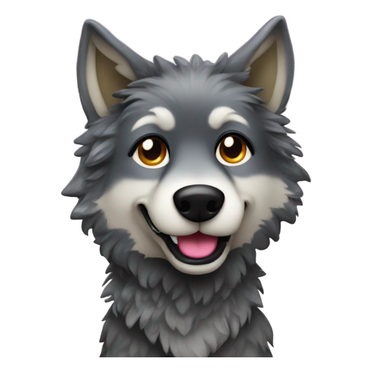 Wolf dog with black and rainbow glitter fur sticker