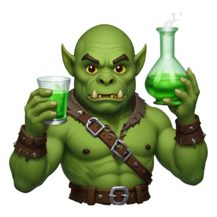 create a dnd style orc.png for units that drank an invisibility potion using 48x48 pixels size sticker
