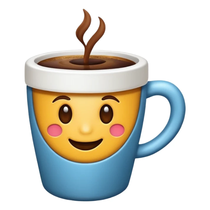 Um emoji de xícara de café, no modelo emoji da apple  sticker