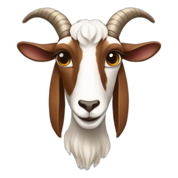Boer goat, goat with floppy ears, brown and white fur sticker