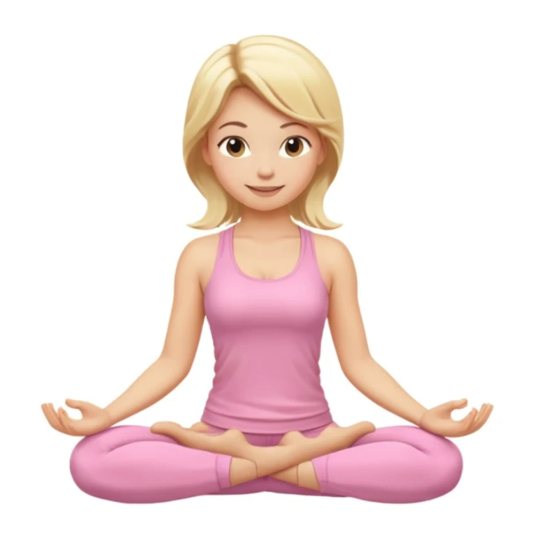 blonde yoga girl light pink clothes n sticker