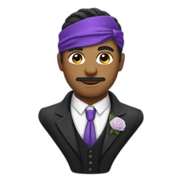 Guy in tuxedo wearing a purple bandana sticker