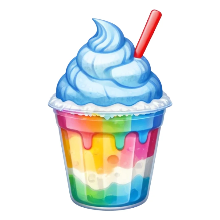 Shaved ice in a cup (shaved ice with different flavors) sticker