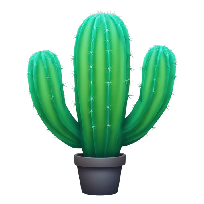 A cactus in green and cyan blue gradient color. sticker