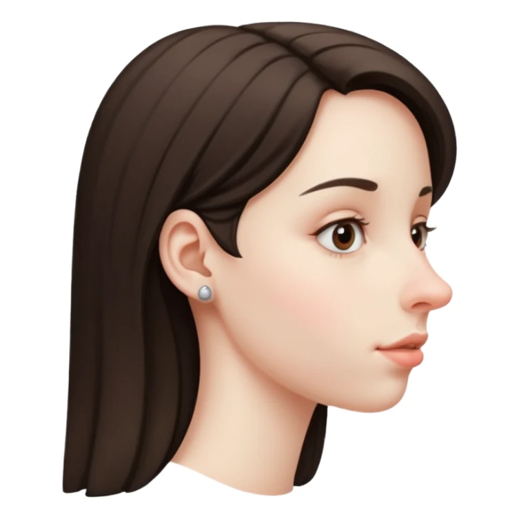 Girl with big bulgy Nose, side view sticker