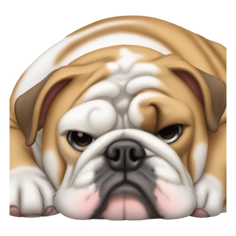 English bulldog sleeping curled up sticker