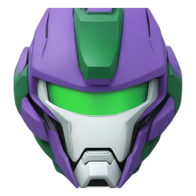 purple and green freedom gundam mecha face sticker