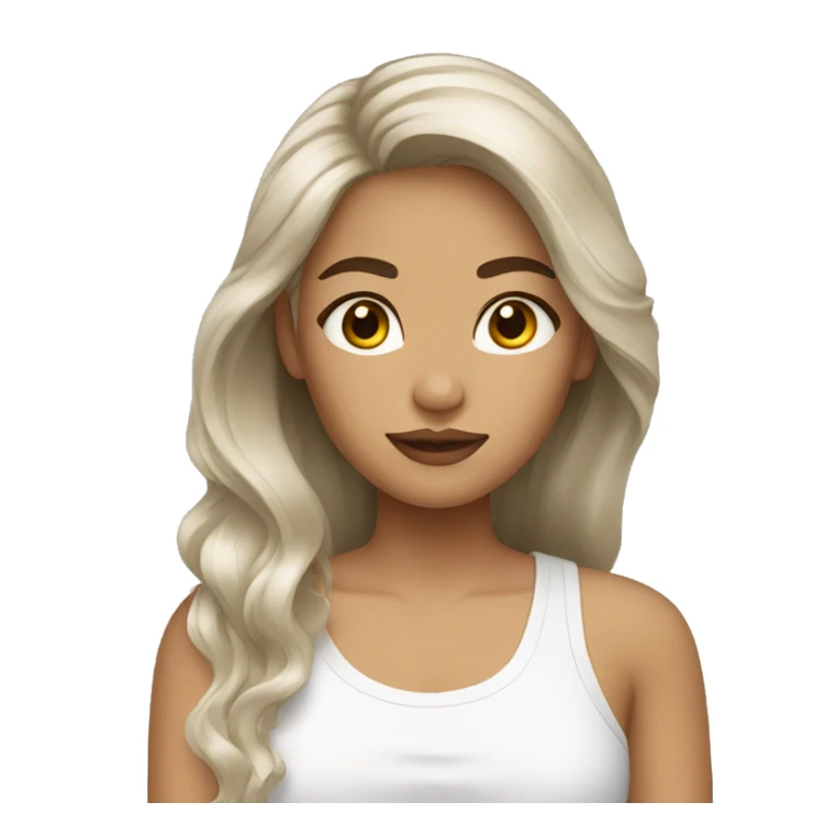 Filipino woman dyed blonde hair brown eyes  sticker