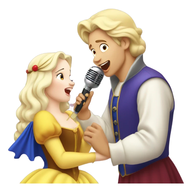 Blonde Snow White singing to possum  sticker