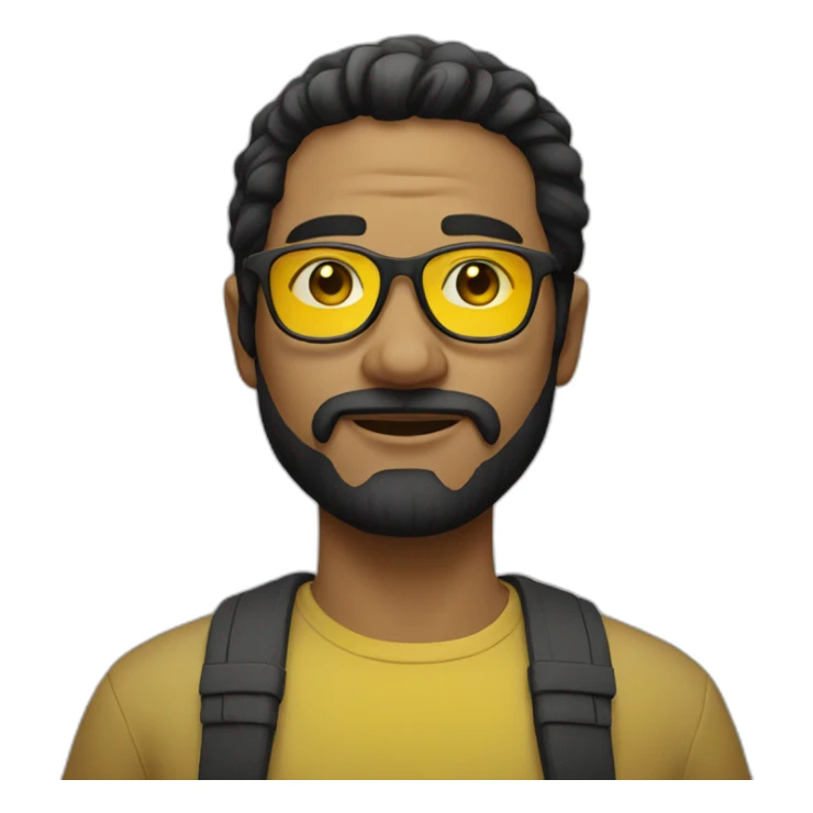 Man with yellow tinted glasses and black hair  sticker