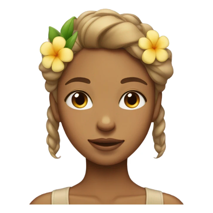 tan girl flower in her hair eyes closed sticker