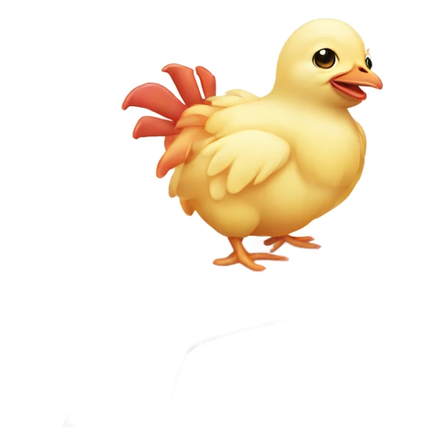 Baby chicken and sea crab, holding hands sticker