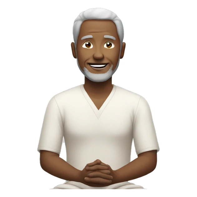 smiling mature male portrait meditating sticker