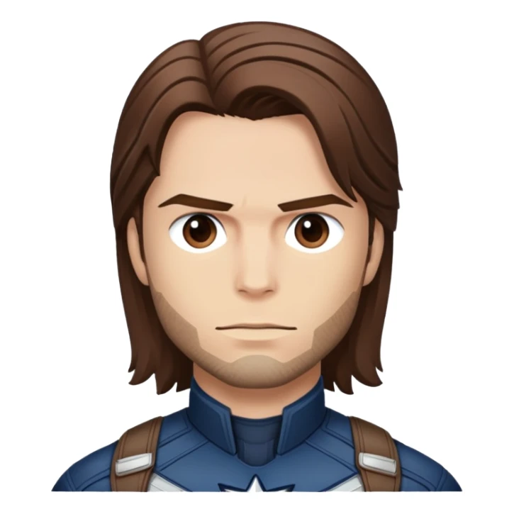 bucky barnes portrait marvel, brown hair from captain america: civil war sticker