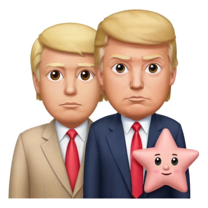 President trump + Patrick from sponge bob sticker