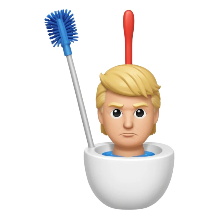 a donald trump toilet brush sticker