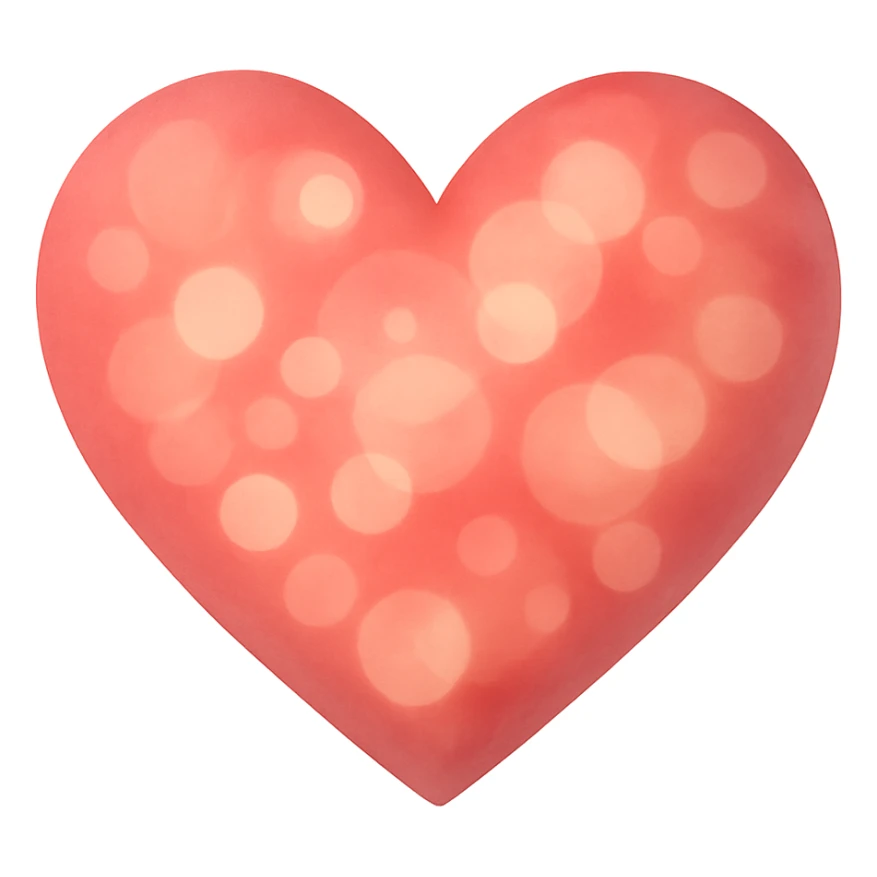 heart with a soft bokeh overlay, digital illustration style, no background sticker