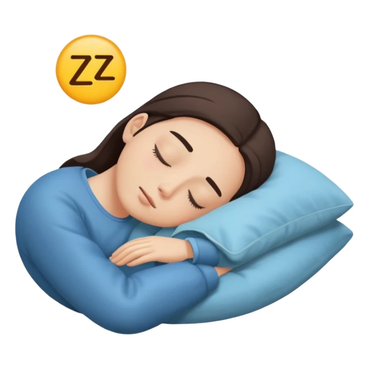 person on back with sleep symbol Zzz sticker