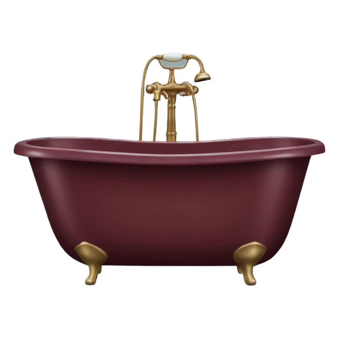 realistic burgundy bathtub sticker
