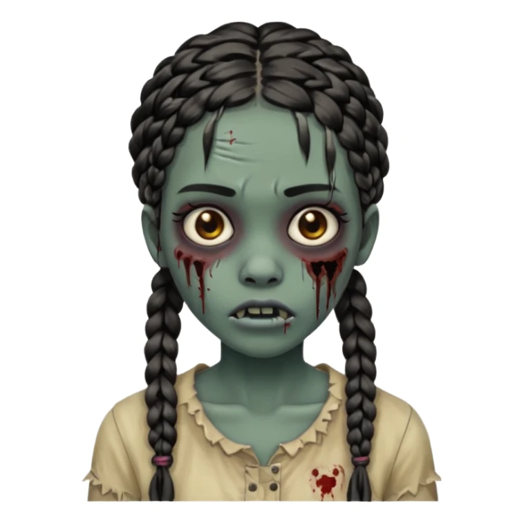 swag zombie girl black with braids sticker
