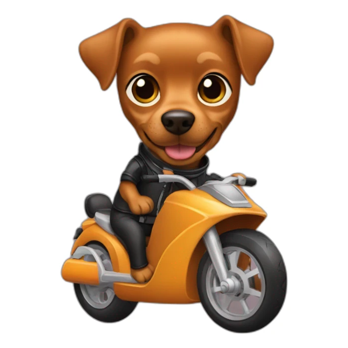caramel-color-pinscher-dog-driving-a-motorcycle sticker