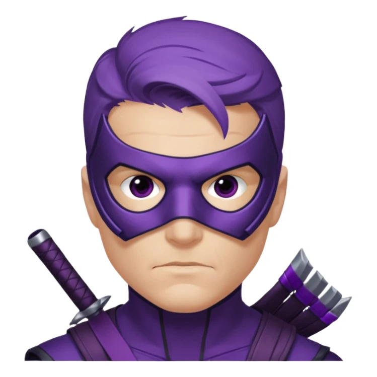 hawkeye marvel superhero with iconic purple mask headshot sticker