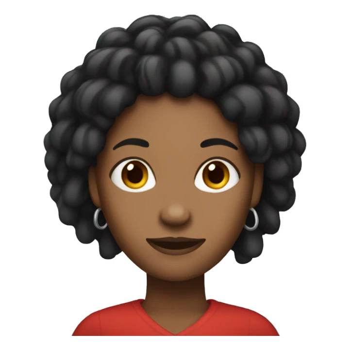 black woman with dreadlocks and red top sticker