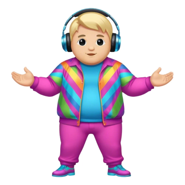 blond chubby dj man in colorful outfit sticker