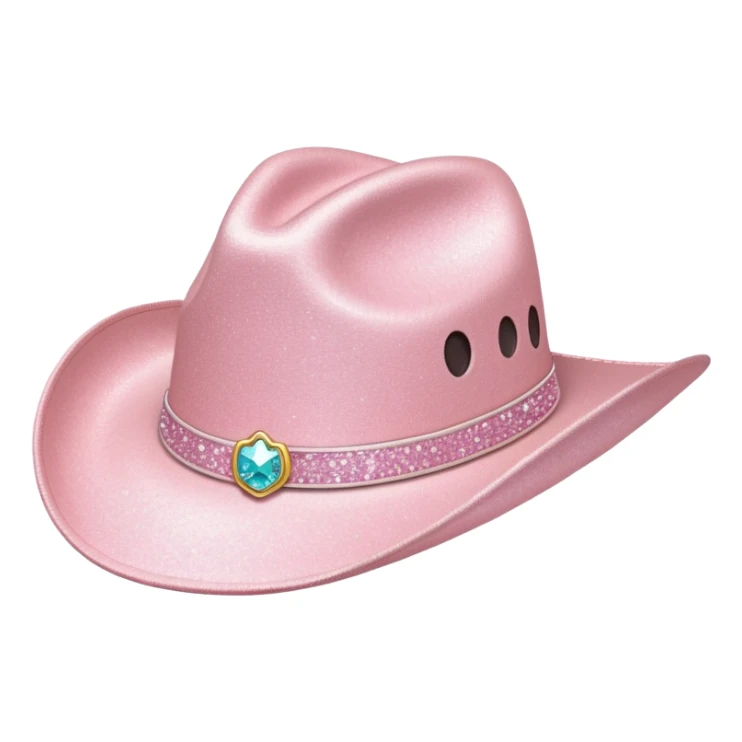 Pale pink cowboy hat with sparkles sticker