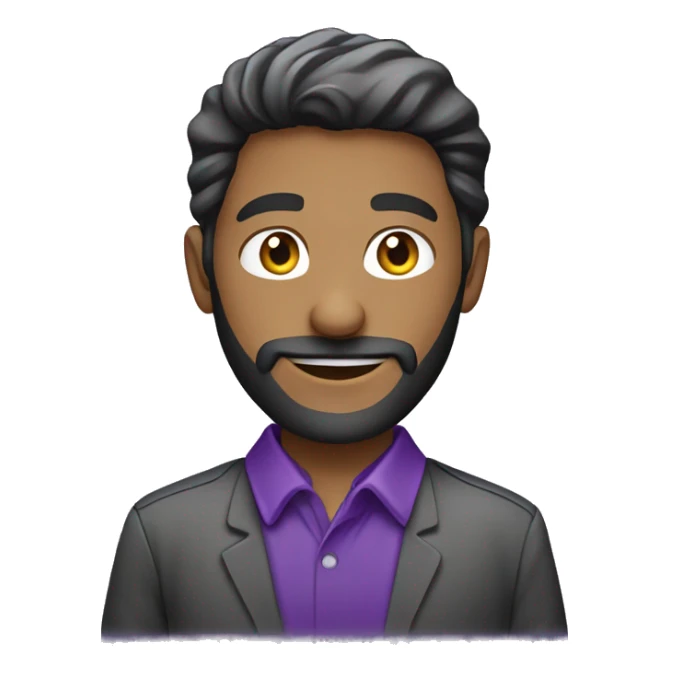 call center Saudi male agent with purple shirt sticker