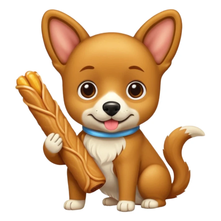 Un perrito viendo un churro sticker