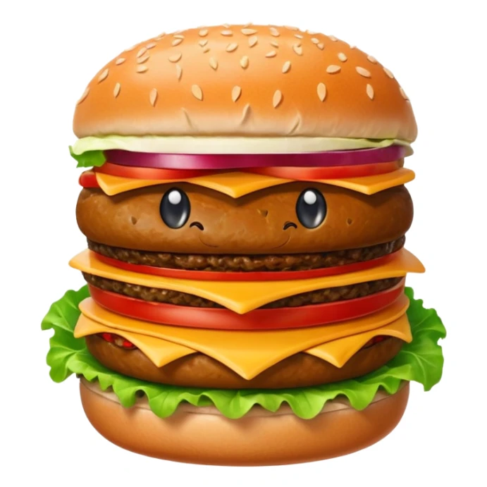 hamburger character with eyes and mouth sticker