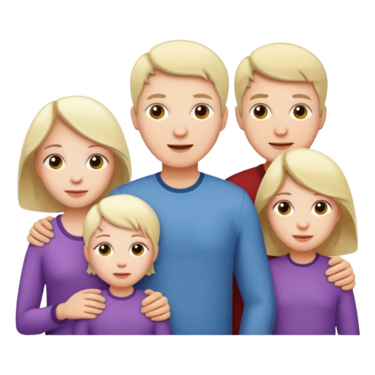 Pale skin family of 6 sticker