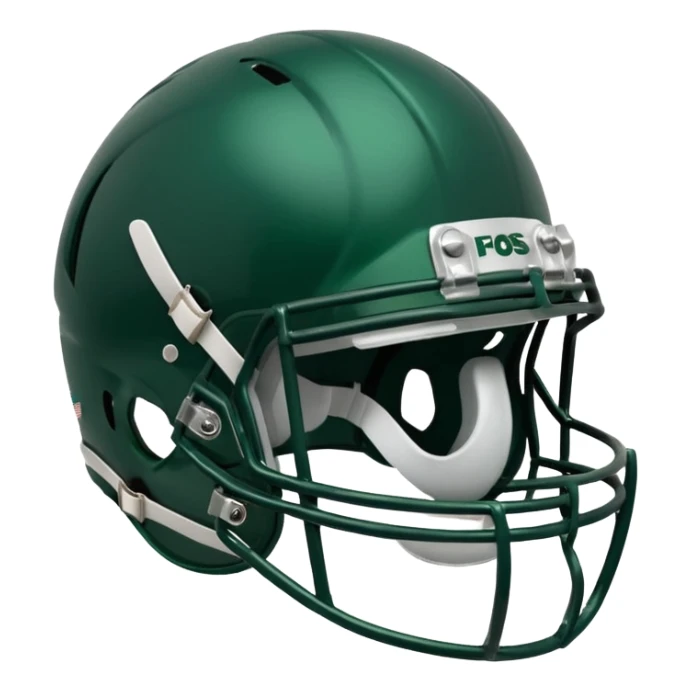 College football player helmet in dark green color  sticker