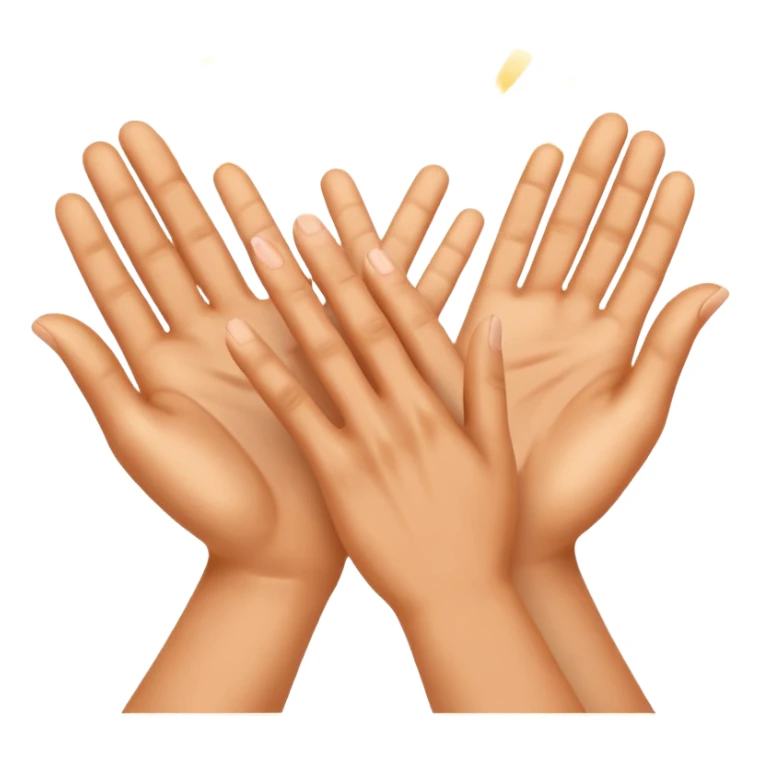 hands clapping, joyful celebration, focus on hands, motion blur, bright pink background sticker